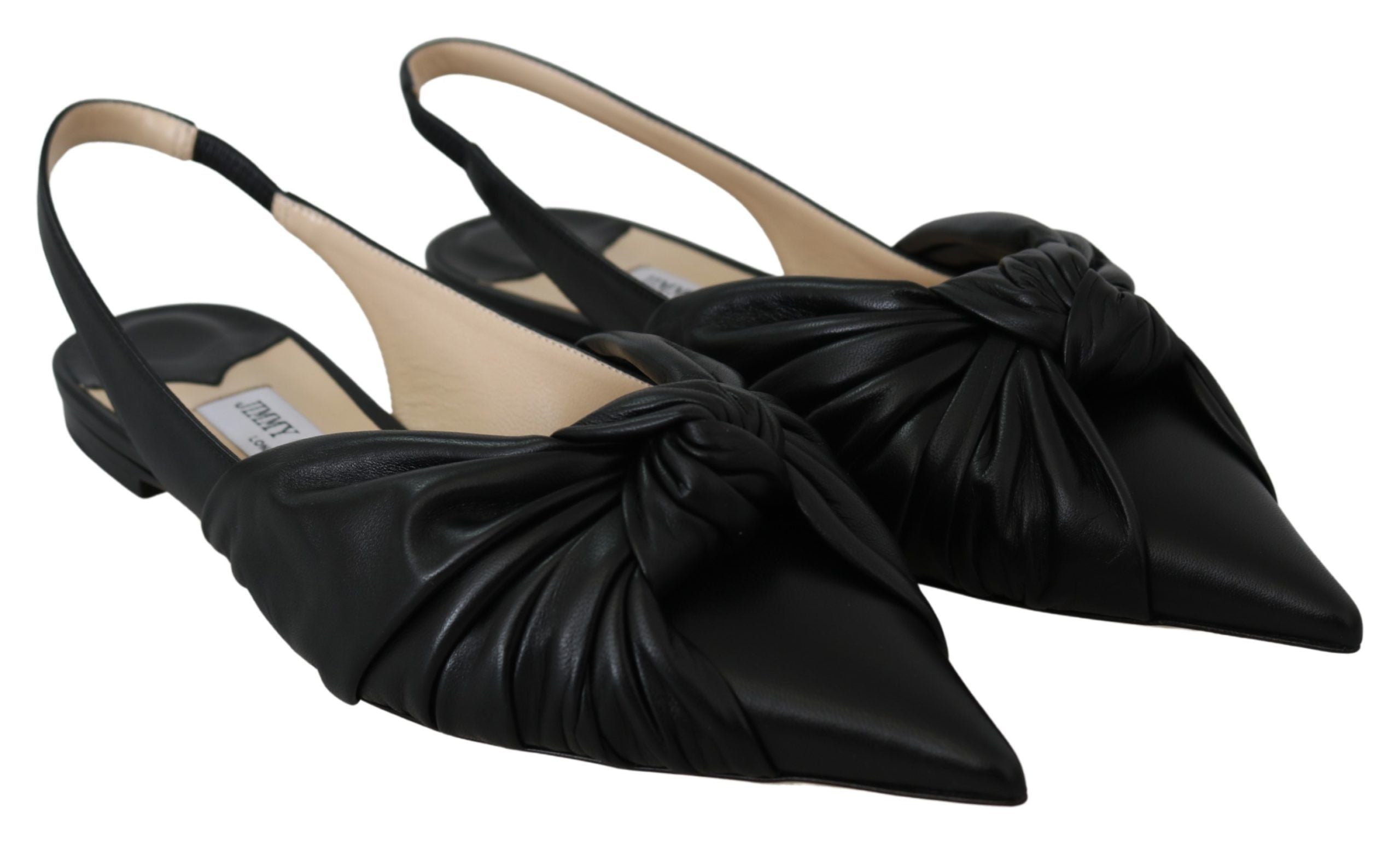 Jimmy Choo Leather Elegant Pointed Toe Flats