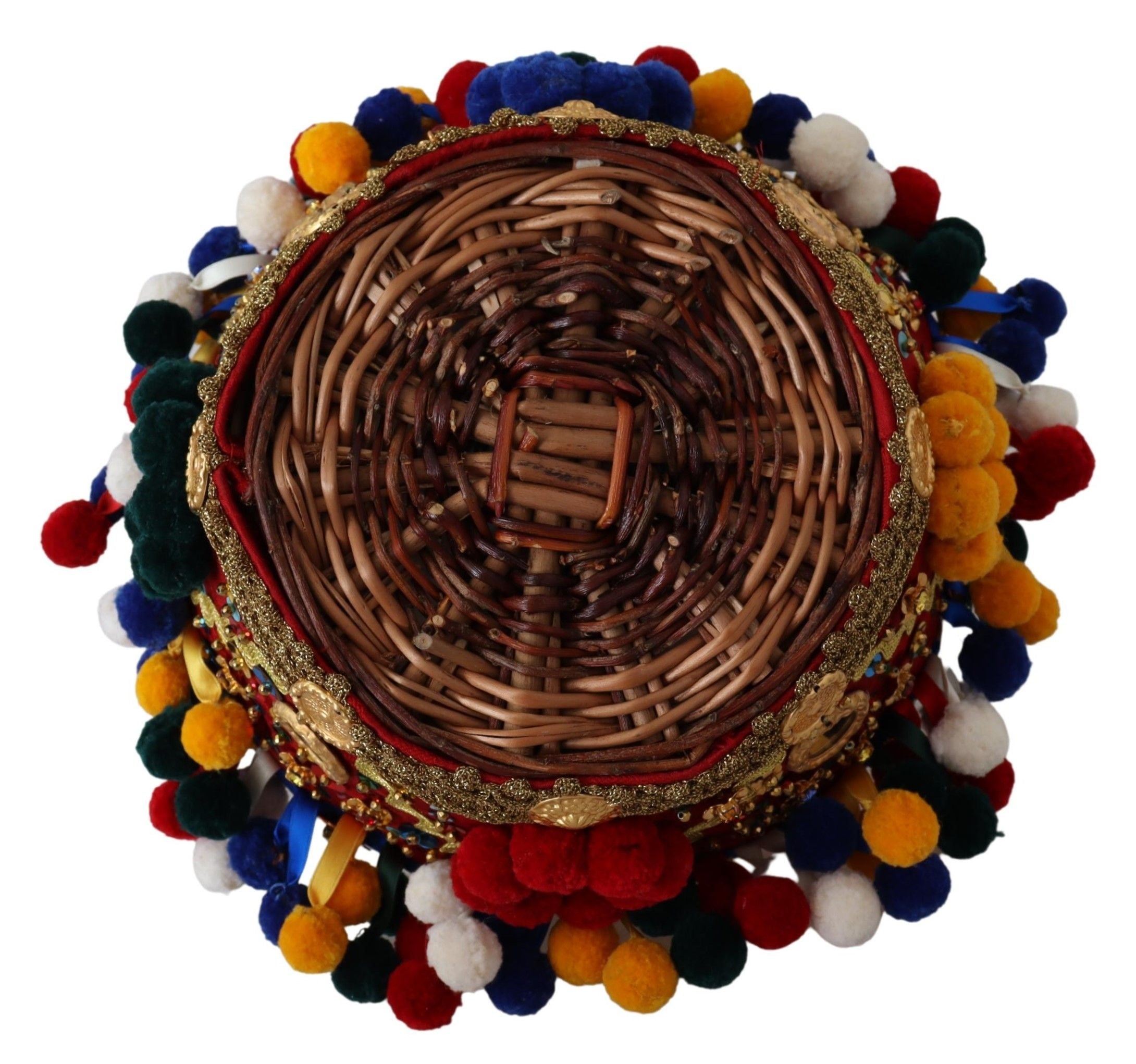 Dolce & Gabbana Embellished Wicker Multicolor Tote