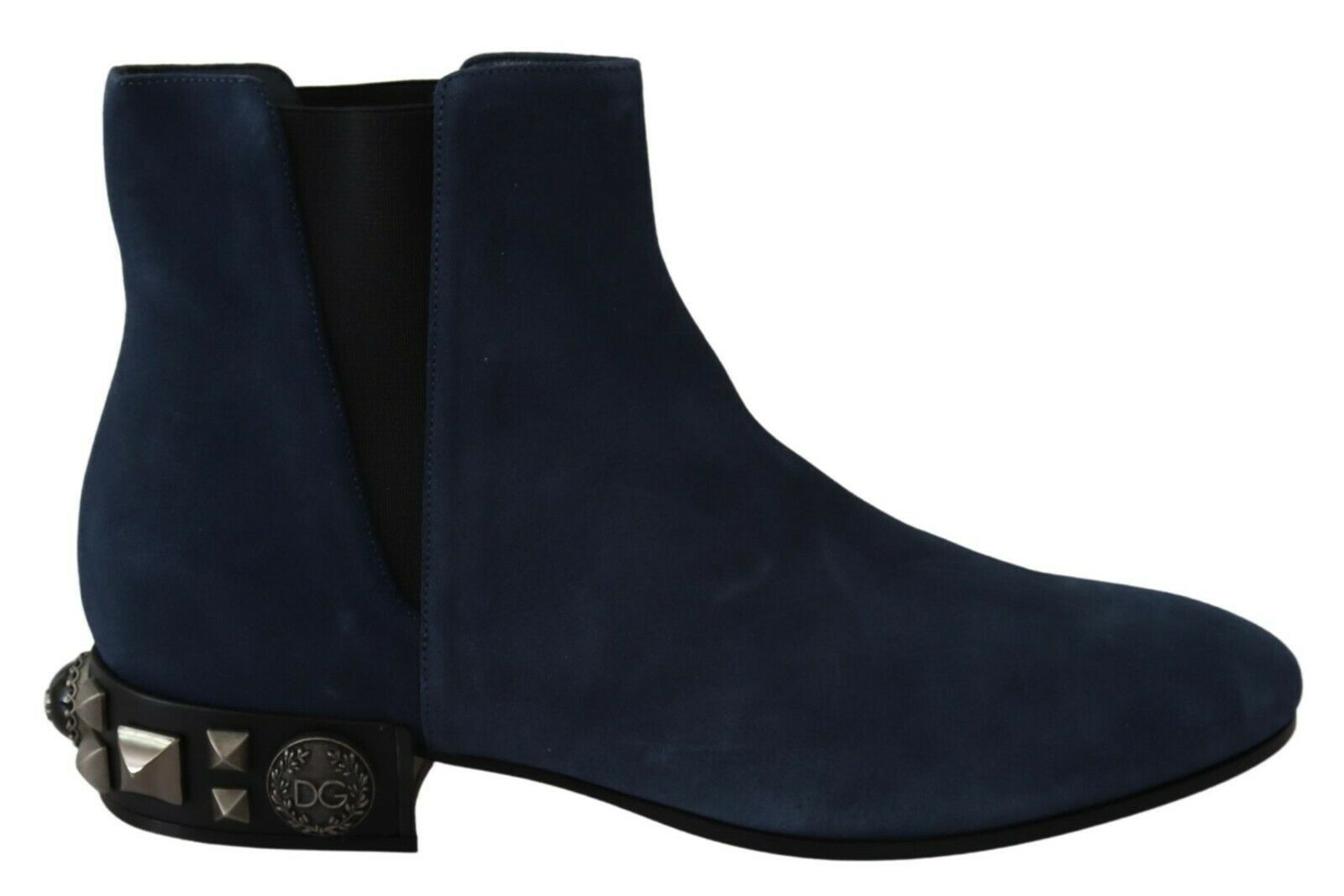 Dolce & Gabbana Chic Suede Mid-Calf Boots With Stud Blue Details