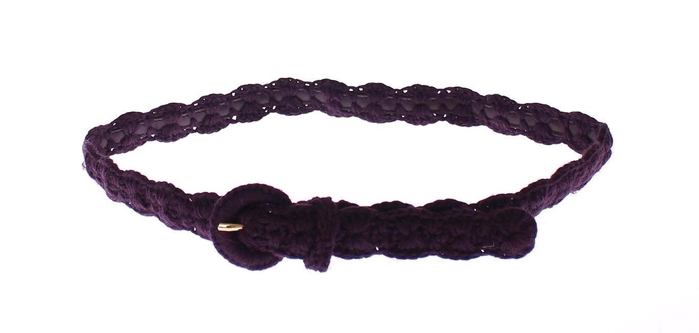 Dolce & Gabbana Purple Cotton Elegant Designer Belt