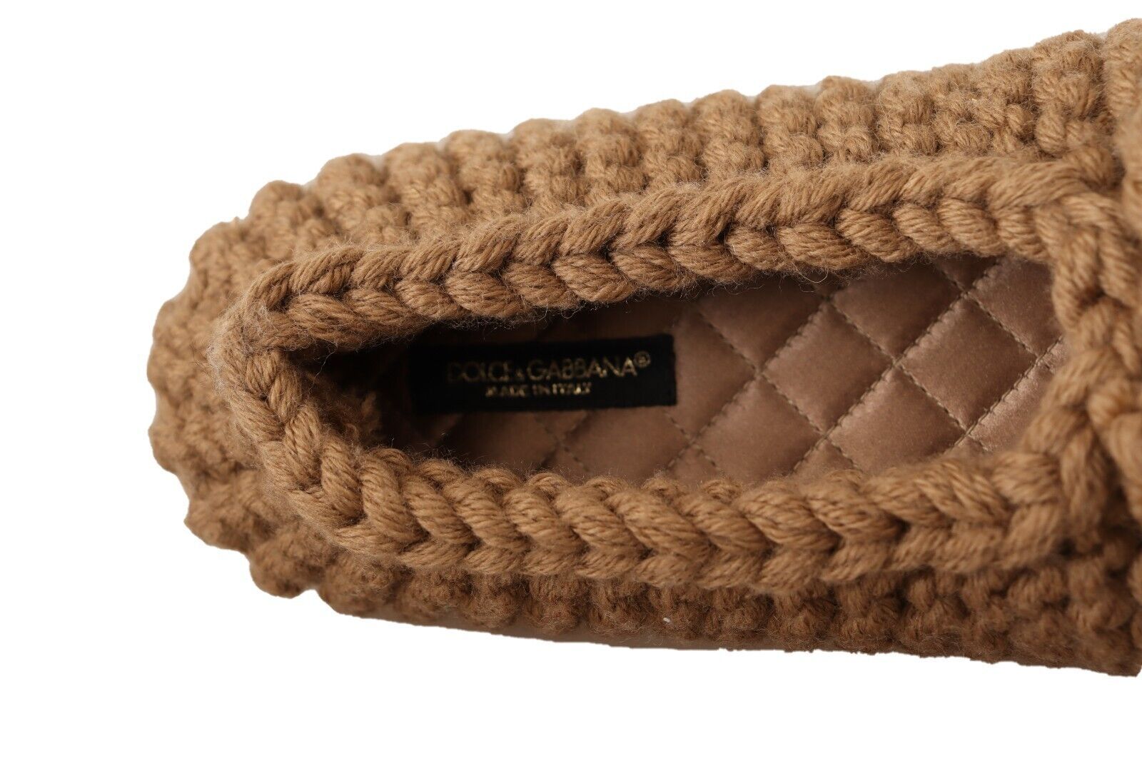 Dolce & Gabbana Brown Wool Elegant Knit Ballerina Flats