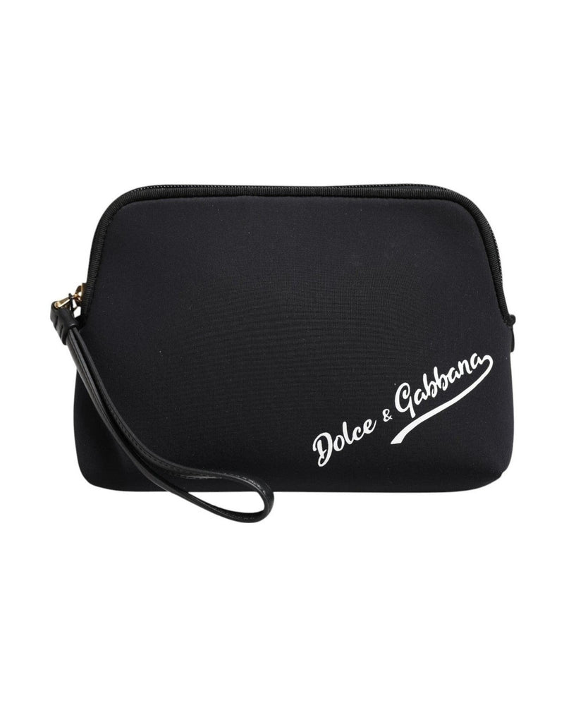 Dolce & Black Gabbana Nylon Solid Dg Logoprint Clutch Zip Borse Pouch Bag Glam Steals