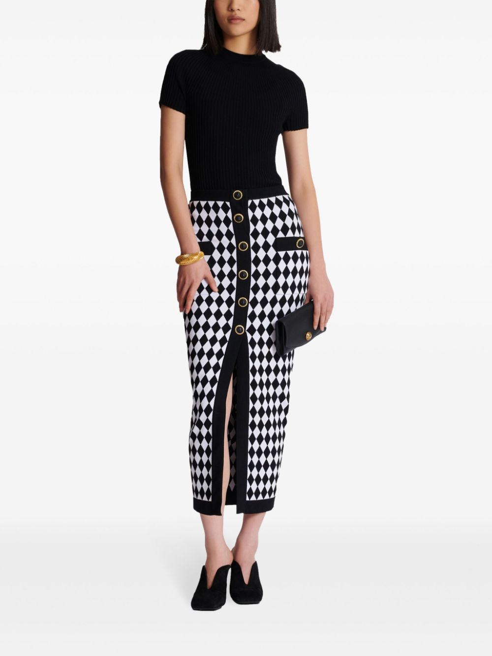 Balmain Black Skirt