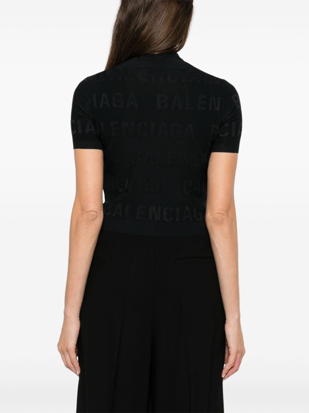 Balenciaga Jacquard Logo Crop Top