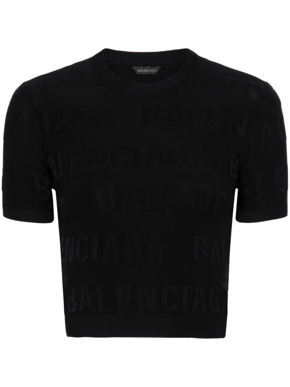 Balenciaga Jacquard Logo Crop Top