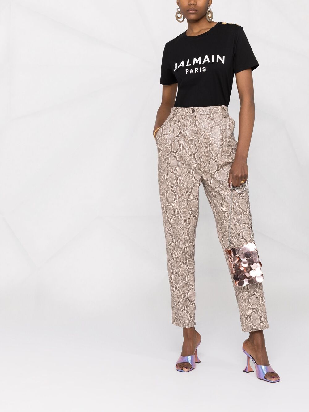 Balmain Logo Print Cotton T-Shirt