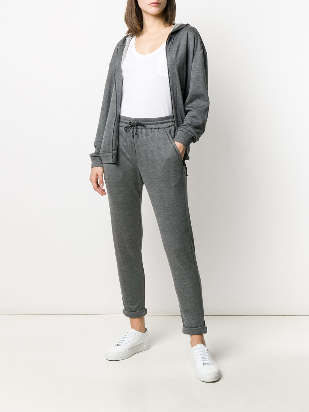 Brunello Cucinelli Zipped Long-Sleeve Hoodie