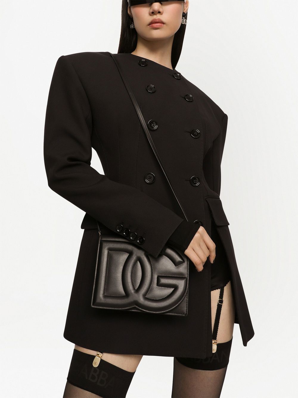 Dolce & Gabbana Calfskin Dg Logo Crossbody Bag