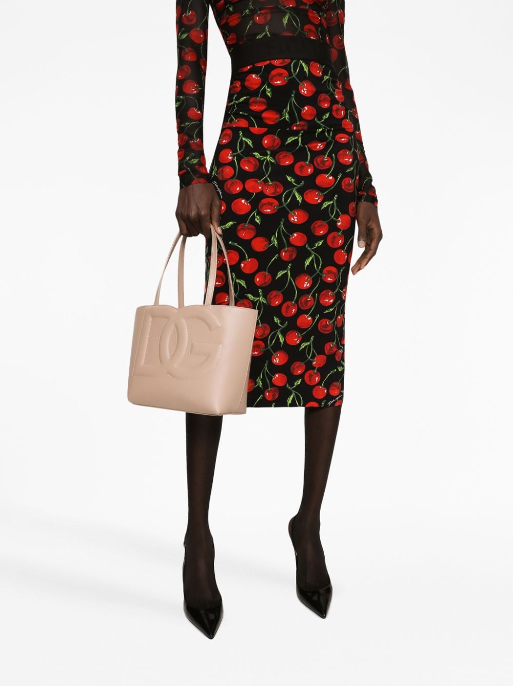 Dolce & Gabbana Small Calfskin Dg Logo Shopper