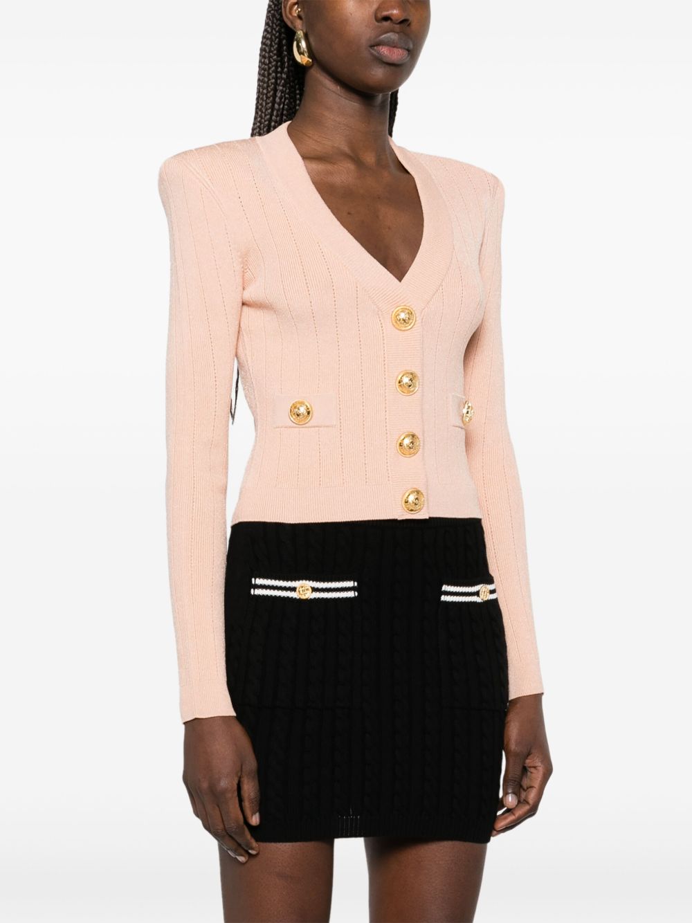 Balmain Cropped Knit Cardigan