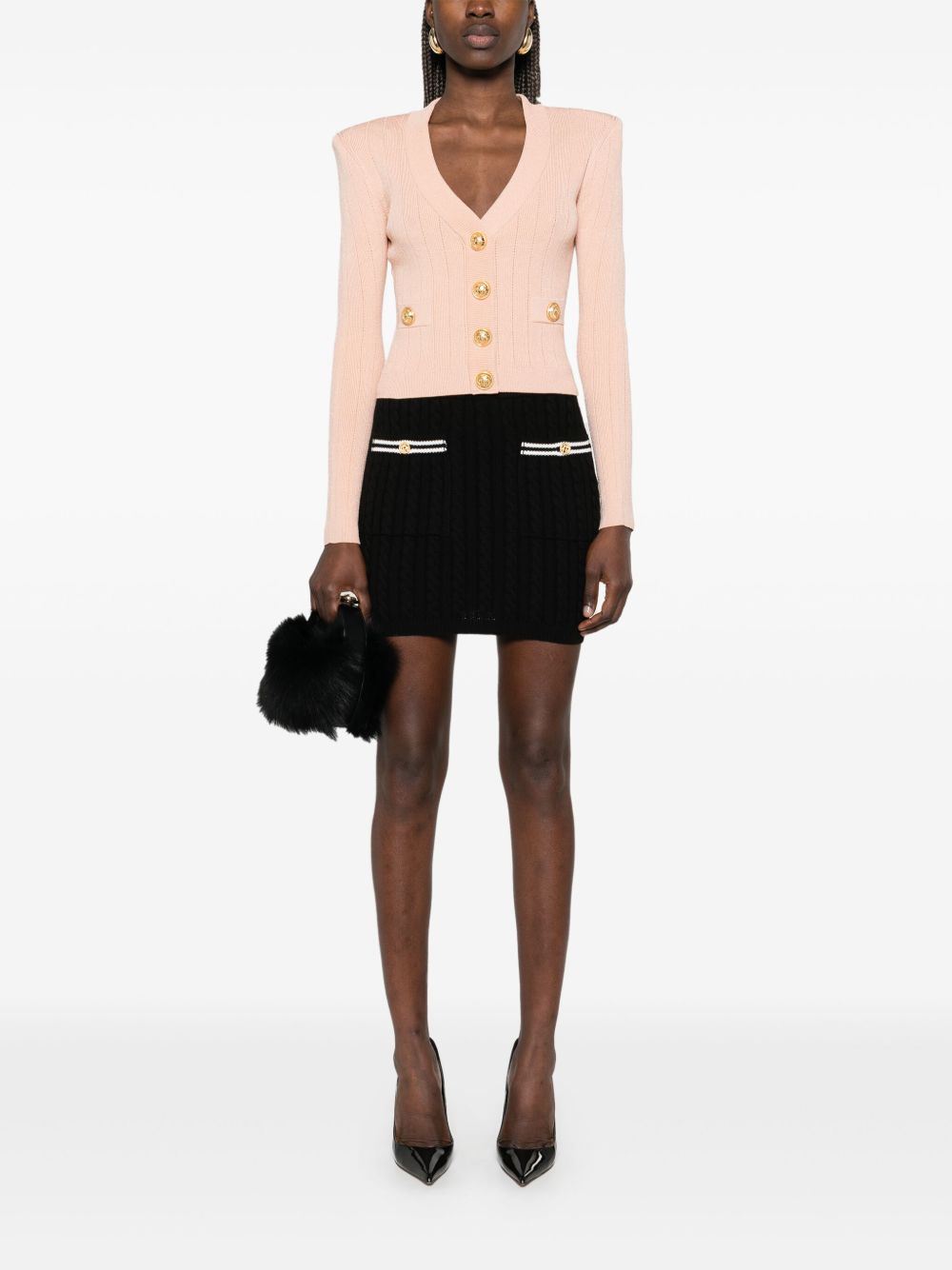 Balmain Cropped Knit Cardigan