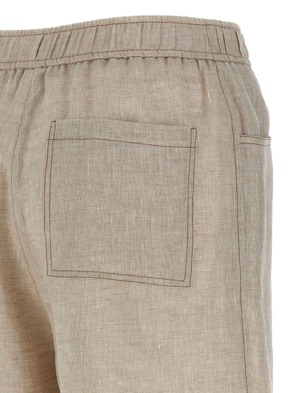 Brunello Cucinelli Linen Wide Leg Trousers