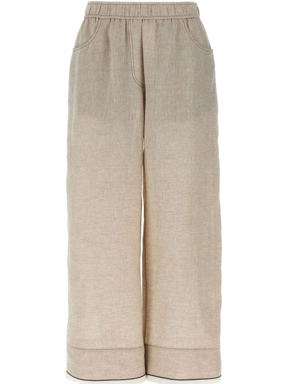 Brunello Cucinelli Linen Wide Leg Trousers