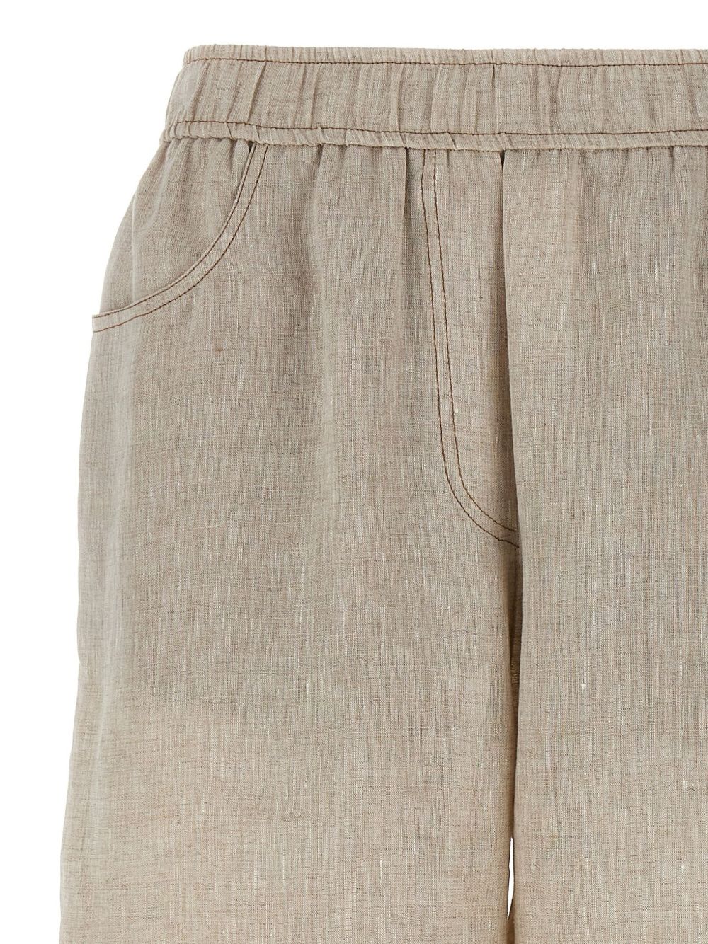 Brunello Cucinelli Linen Wide Leg Trousers