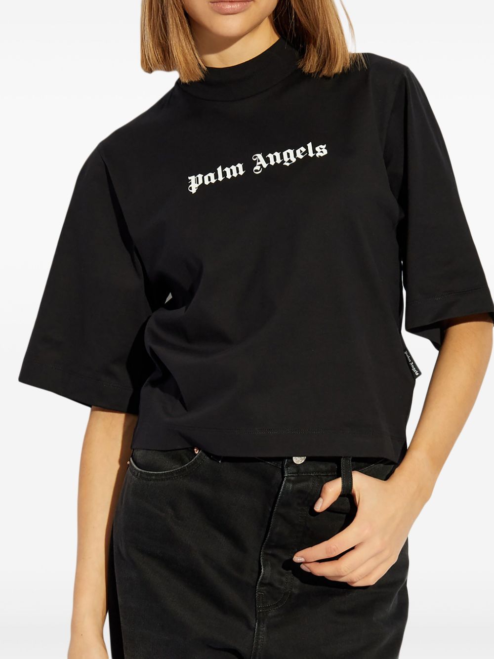 Palm Angels Crop T-Shirt With Logo