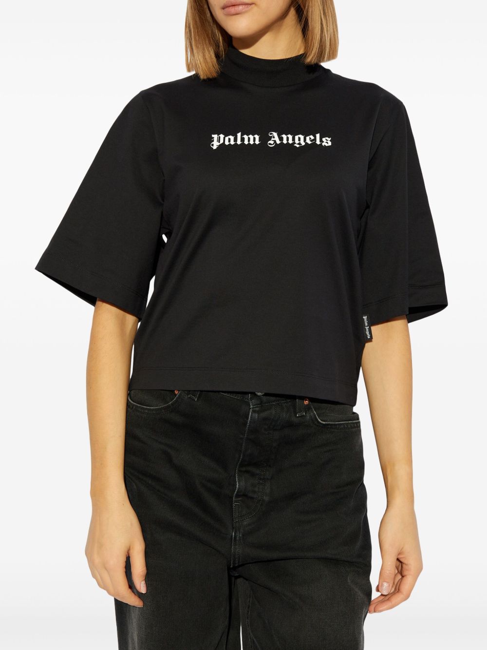 Palm Angels Crop T-Shirt With Logo