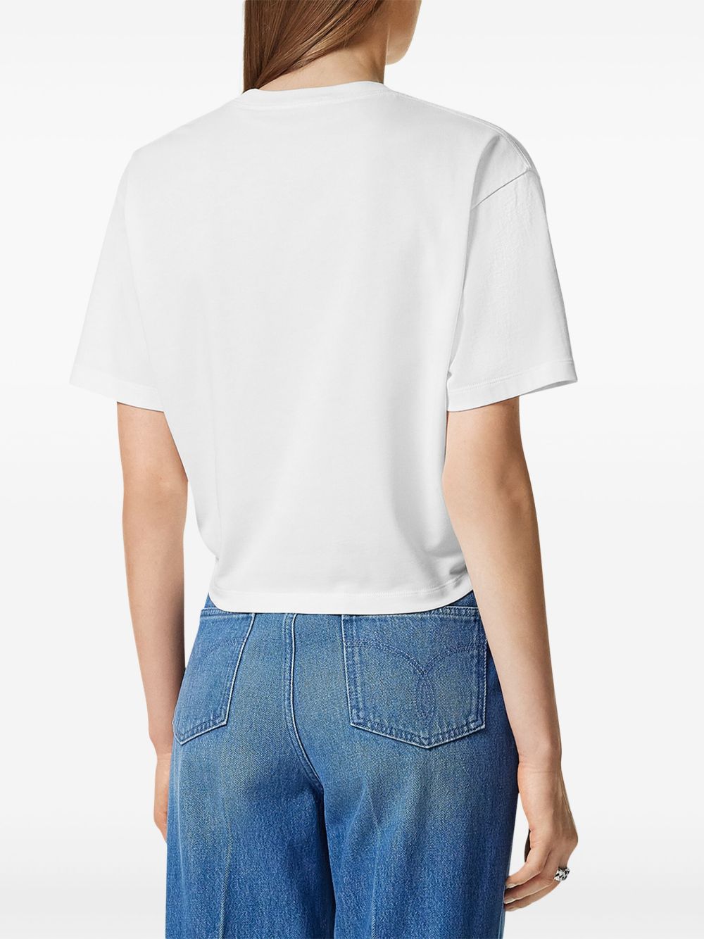 Versace Logo-Embroidered T-Shirt White