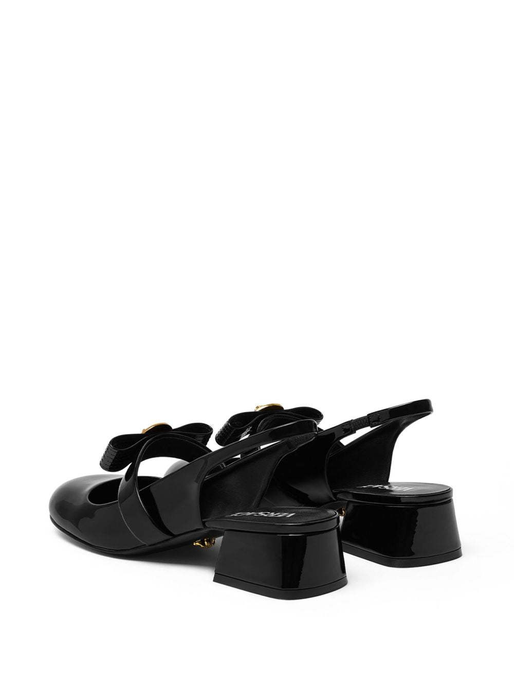 Versace Gianni Ribbon Patent Slingback Pumps 35 Mm