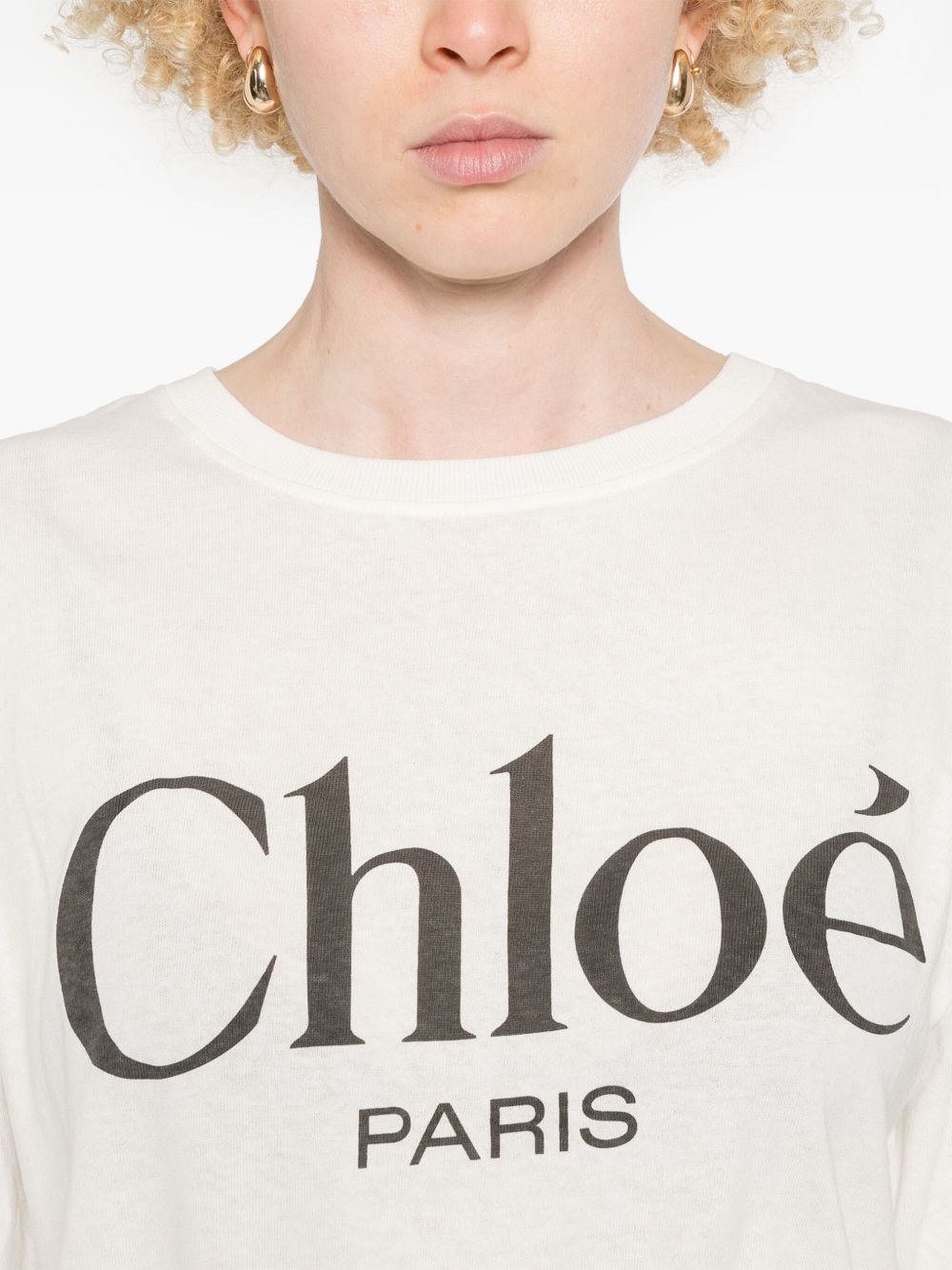 Chloè Oversized Cotton Jersey Logo T-Shirt