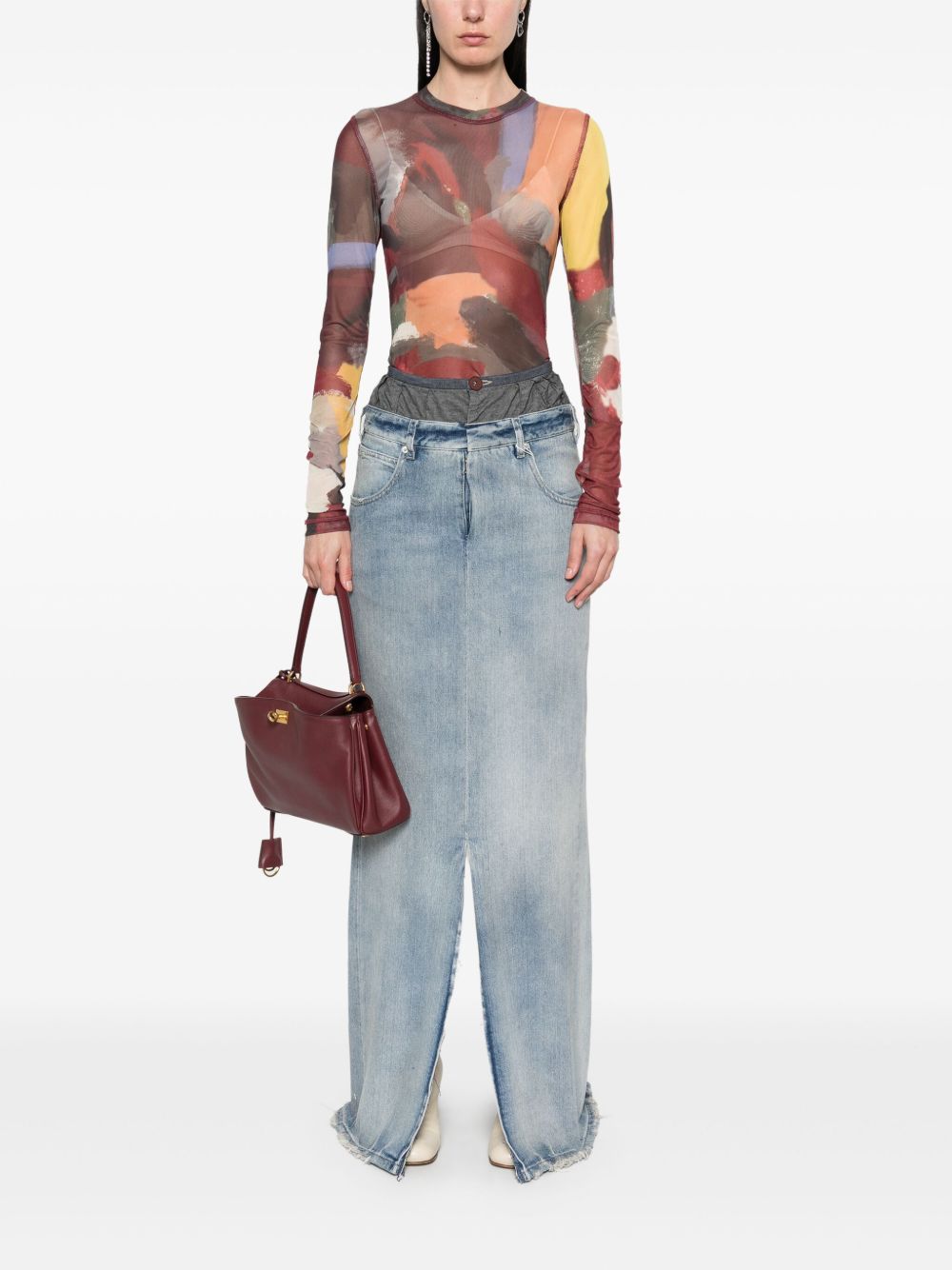 Maison Margiela Maxi Denim Cotton Skirt