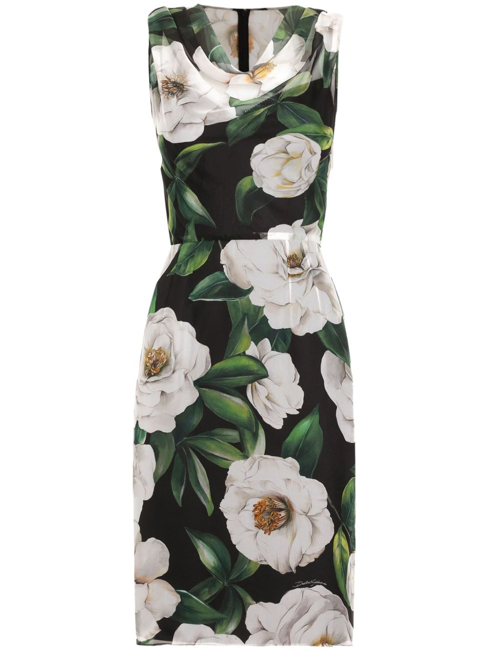 Dolce & Gabbana Floral Print Chiffon Midi Dress