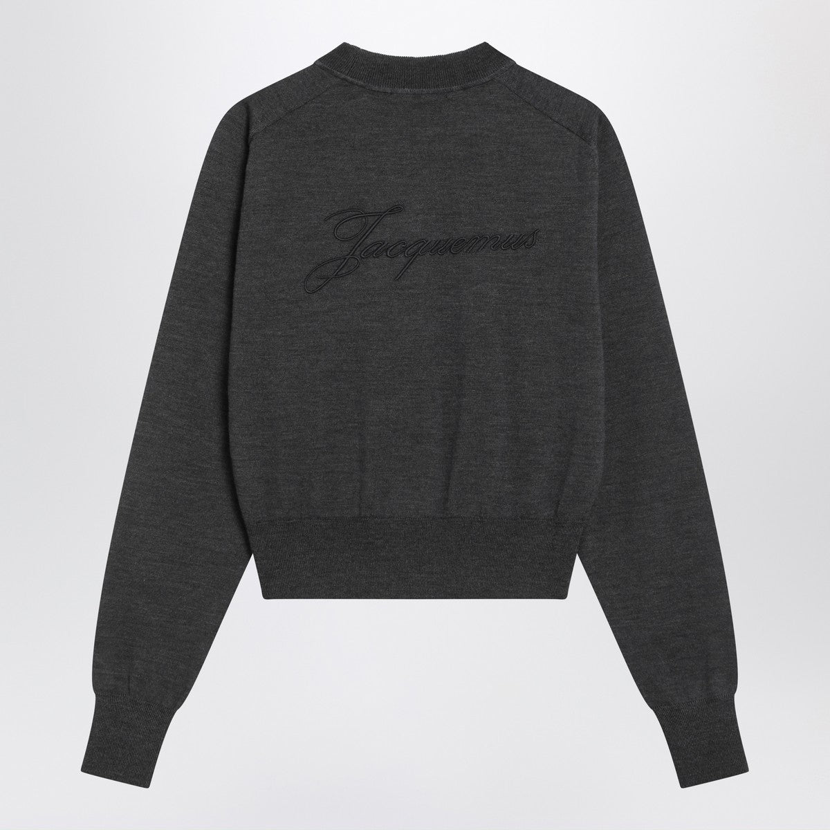 JACQUEMUS Grey wool sweater with logo embroidery Glam Steals