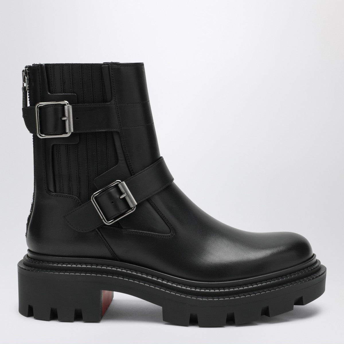 Christian Louboutin Black leather biker boots Glam Steals