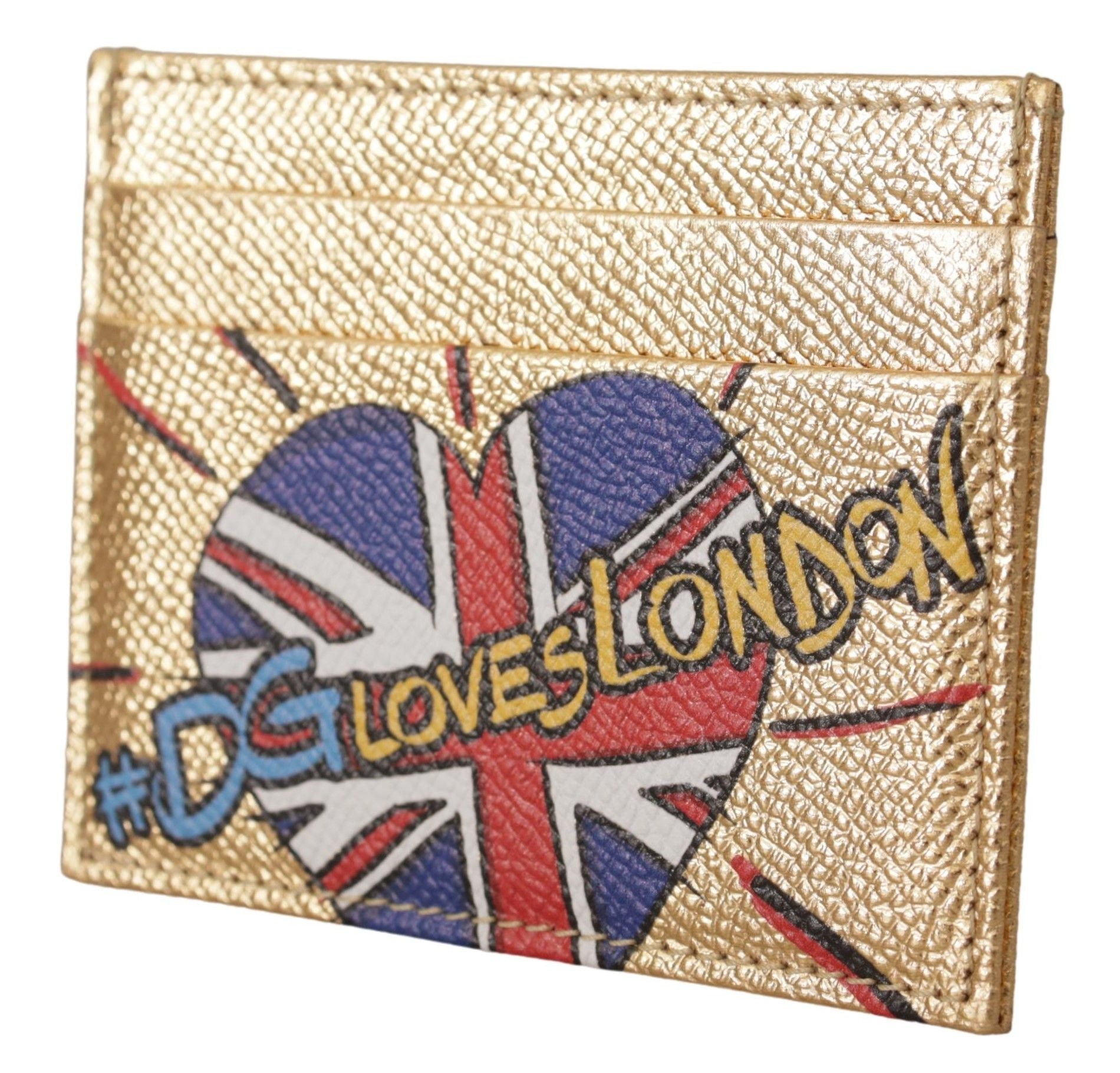 Dolce & Gabbana Elegant Leather Gold Cardholder
