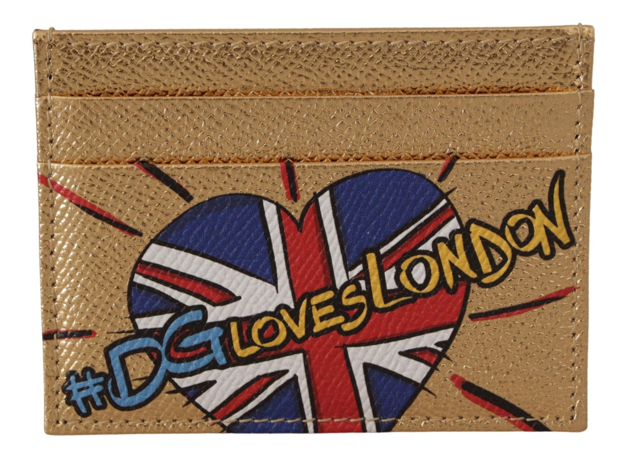Dolce & Gabbana Elegant Leather Gold Cardholder
