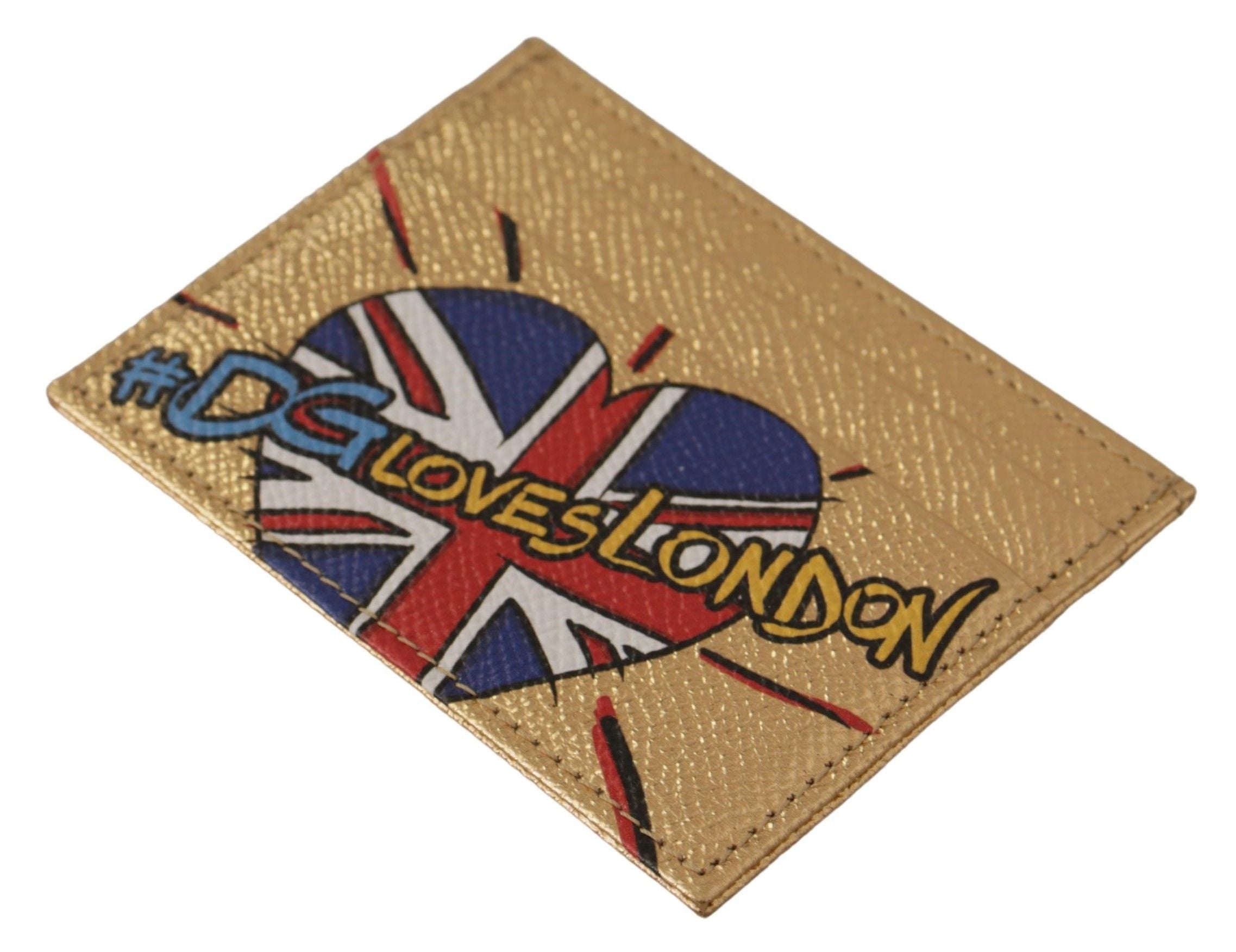 Dolce & Gabbana Elegant Leather Gold Cardholder