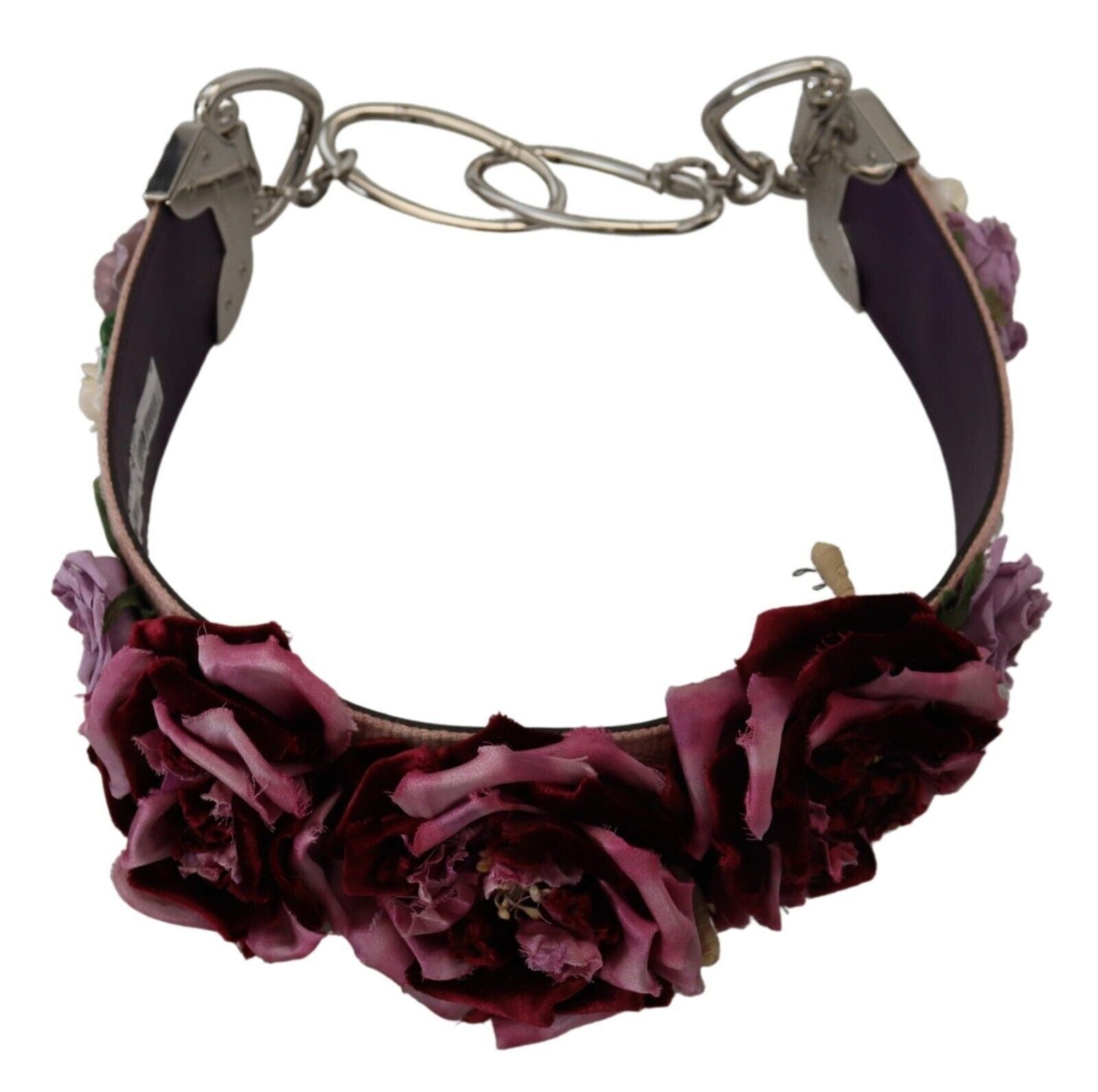 Dolce & Gabbana Floral Leather Shoulder Strap Beige Accessory
