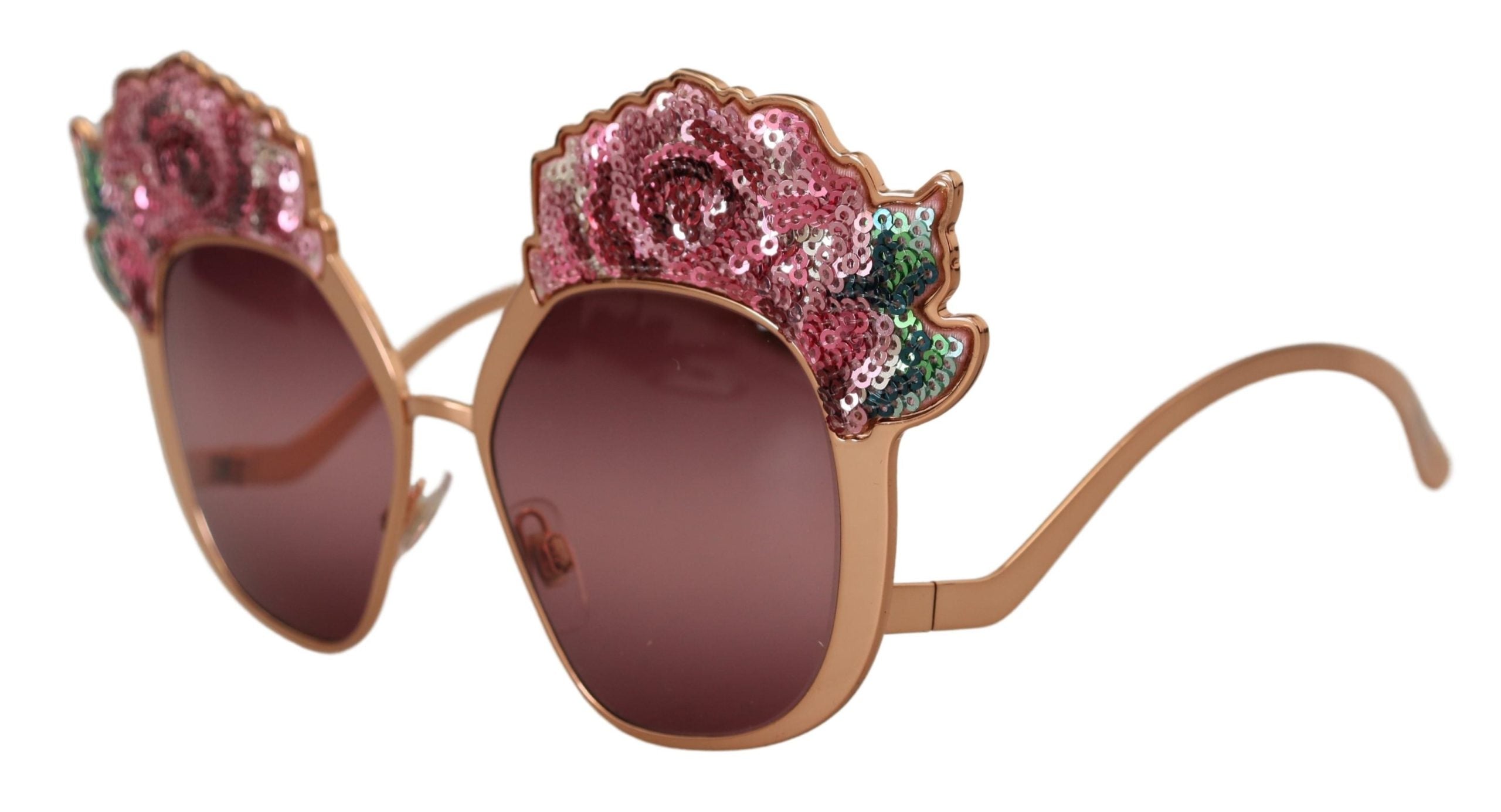 Dolce & Gabbana Pink Rose Sequin Embroidery Sunglasses Glam Steals
