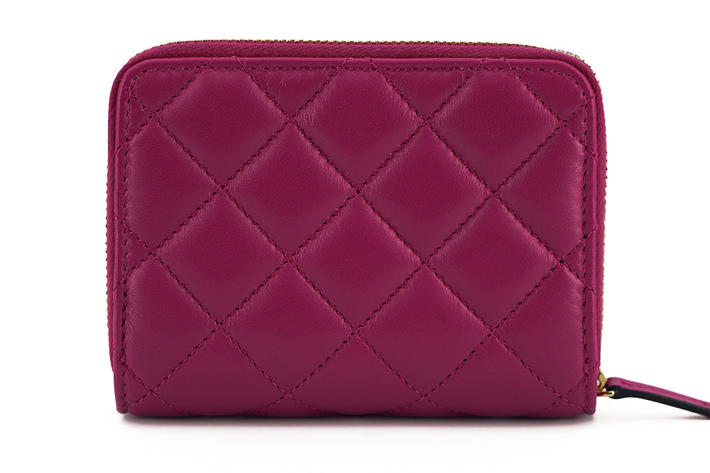 Versace Elegant Quilted Leather Purple Wallet