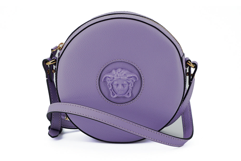 Versace Elegant Round Shoulder Purple Bag