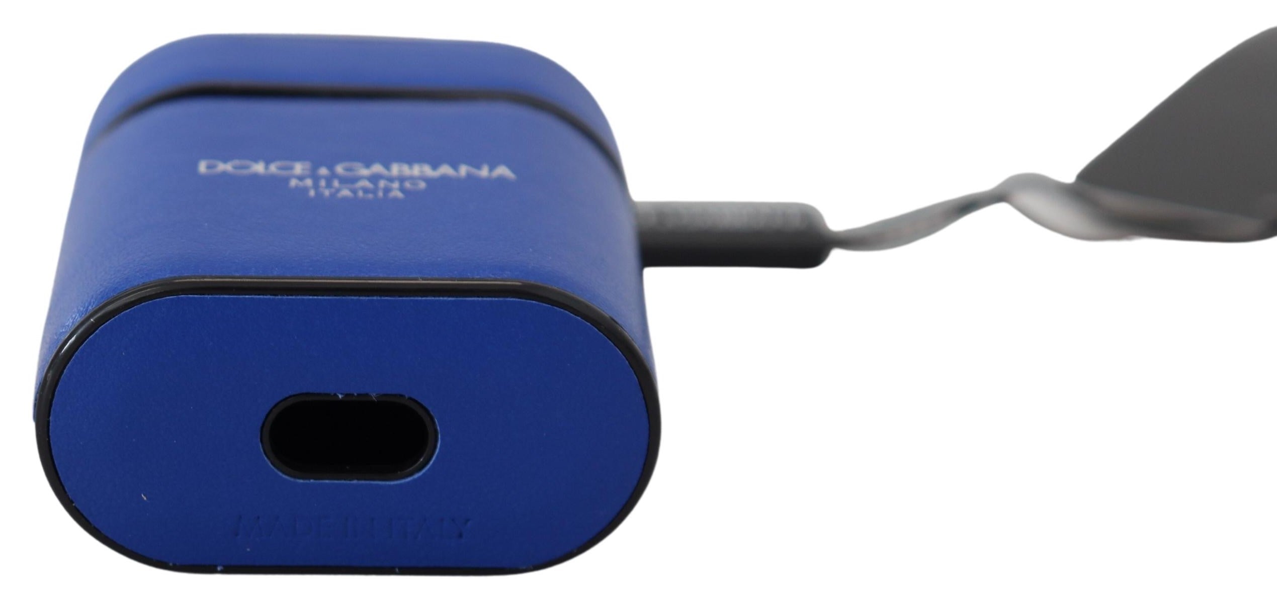 Dolce & Gabbana Elegant Leather Airpods Blue Case