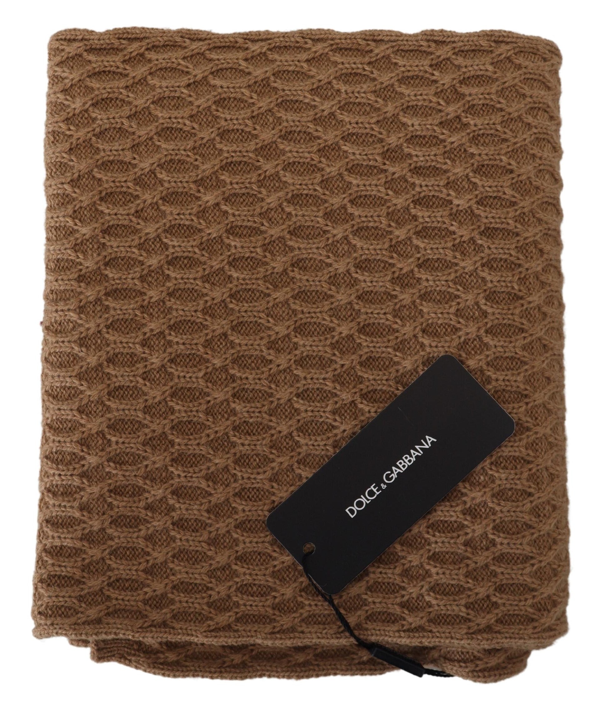 Dolce & Gabbana Elegant Dark Knitted Brown Scarf