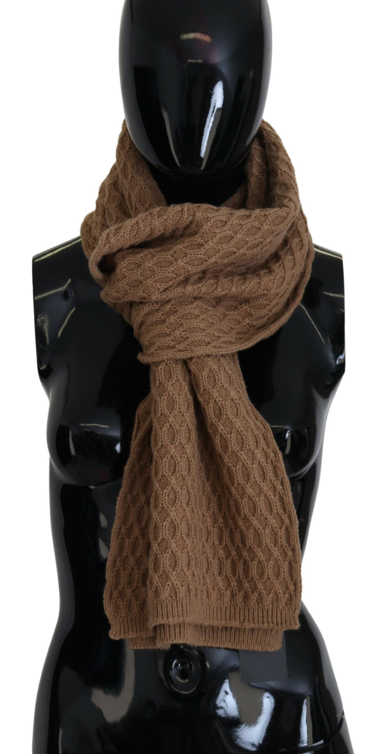 Dolce & Gabbana Elegant Dark Knitted Brown Scarf