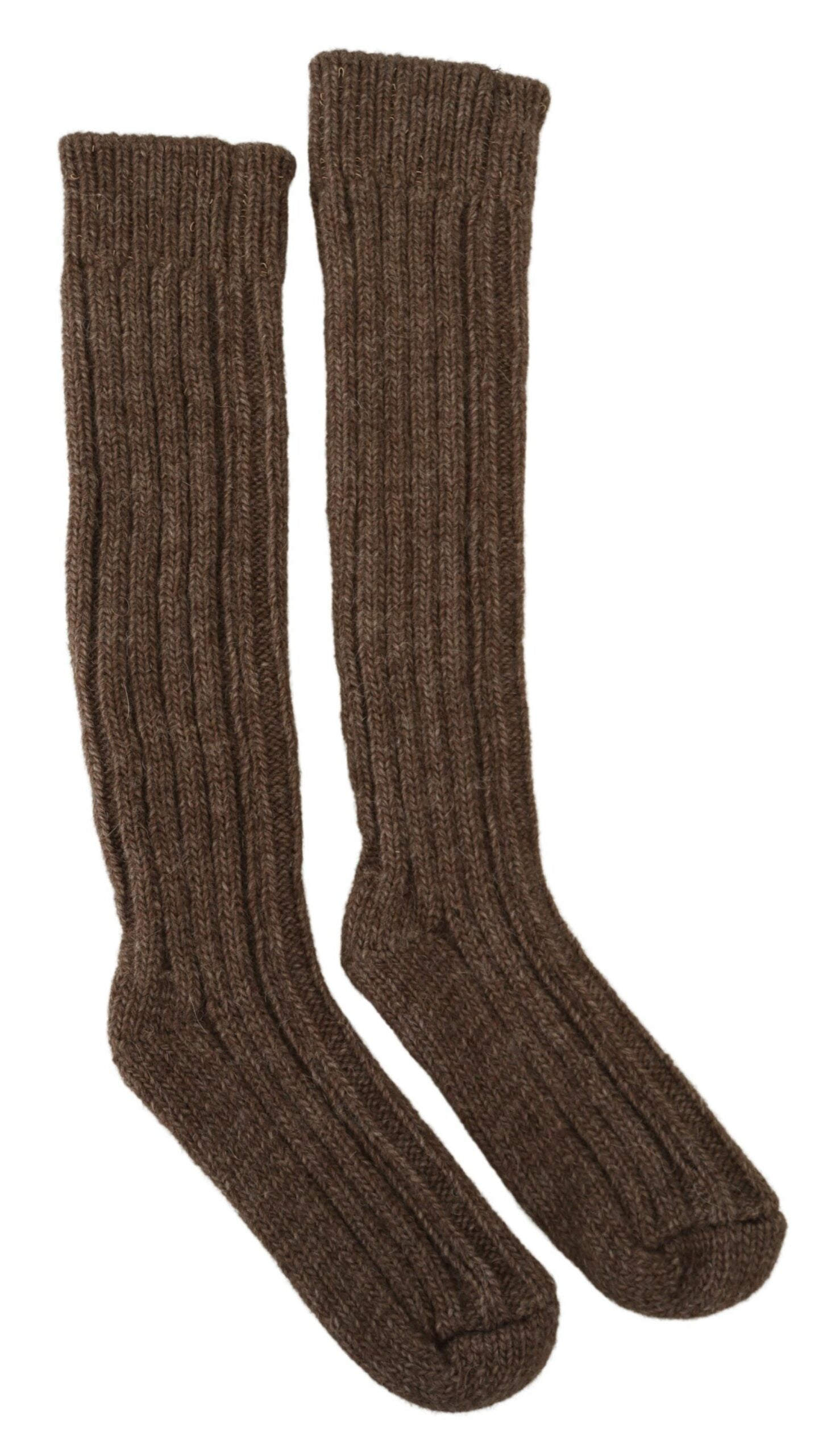 Dolce & Gabbana Chic Wool Blend Over-Calf Brown Socks