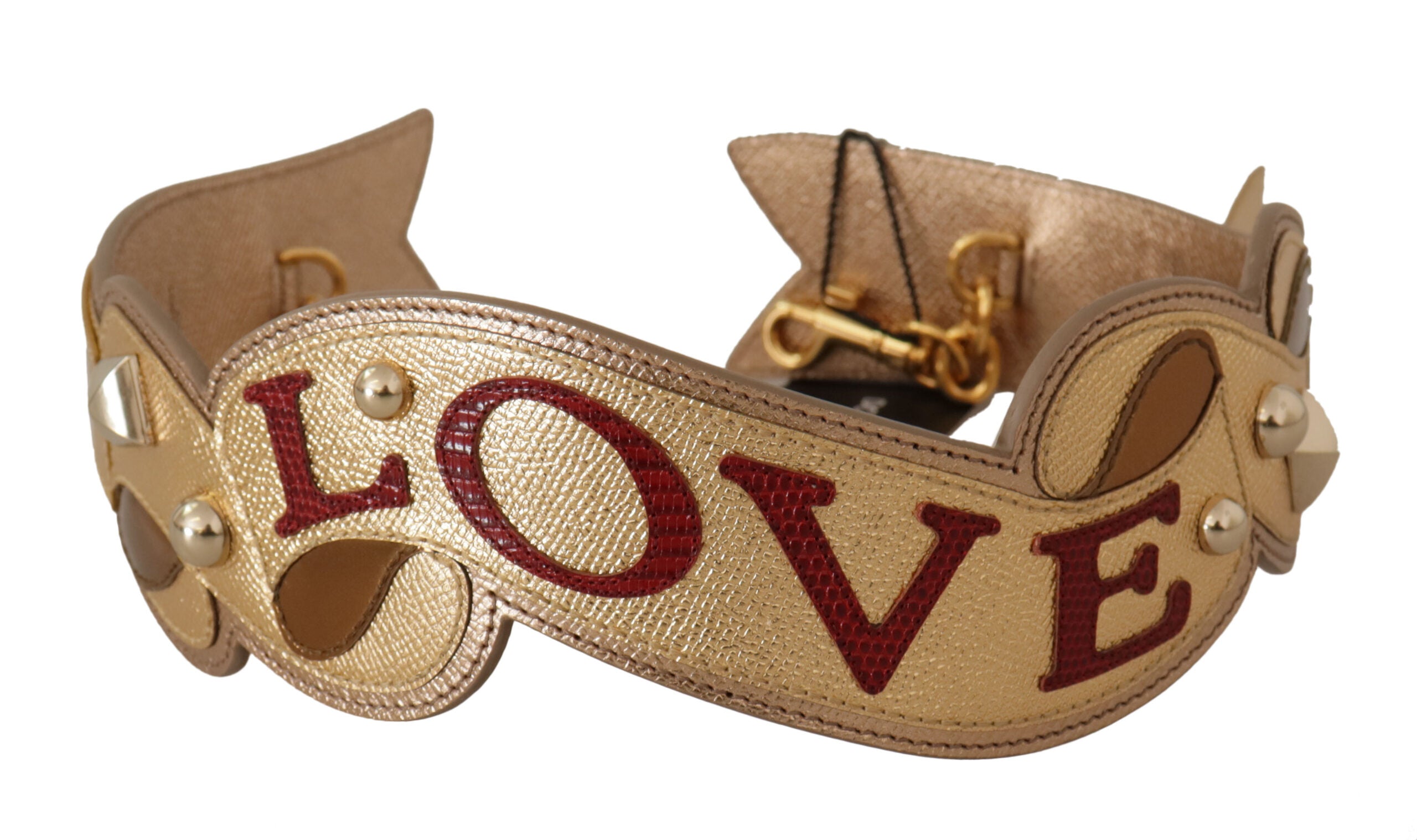 Dolce & Gabbana Elegant Leather Shoulder Gold Strap
