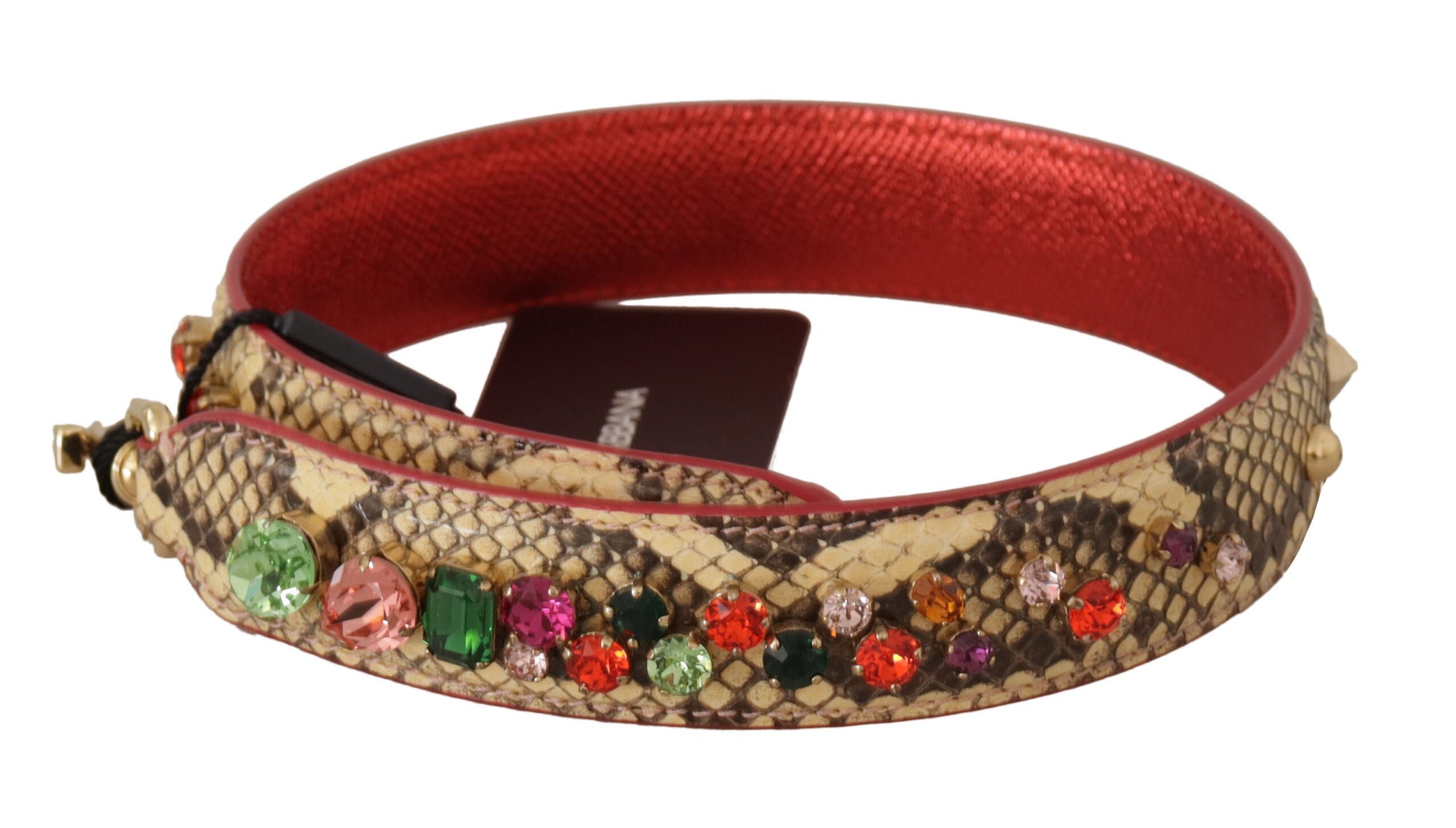 Dolce & Gabbana Elegant Python Leather Bag Beige Strap