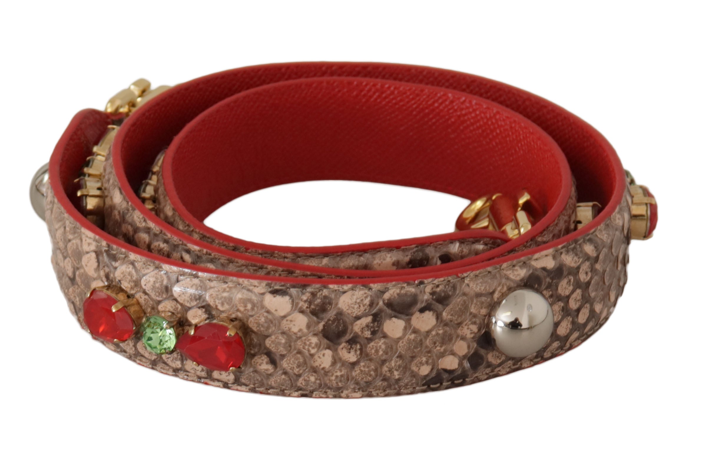 Dolce & Gabbana Chic Python Leather Bag Brown Strap