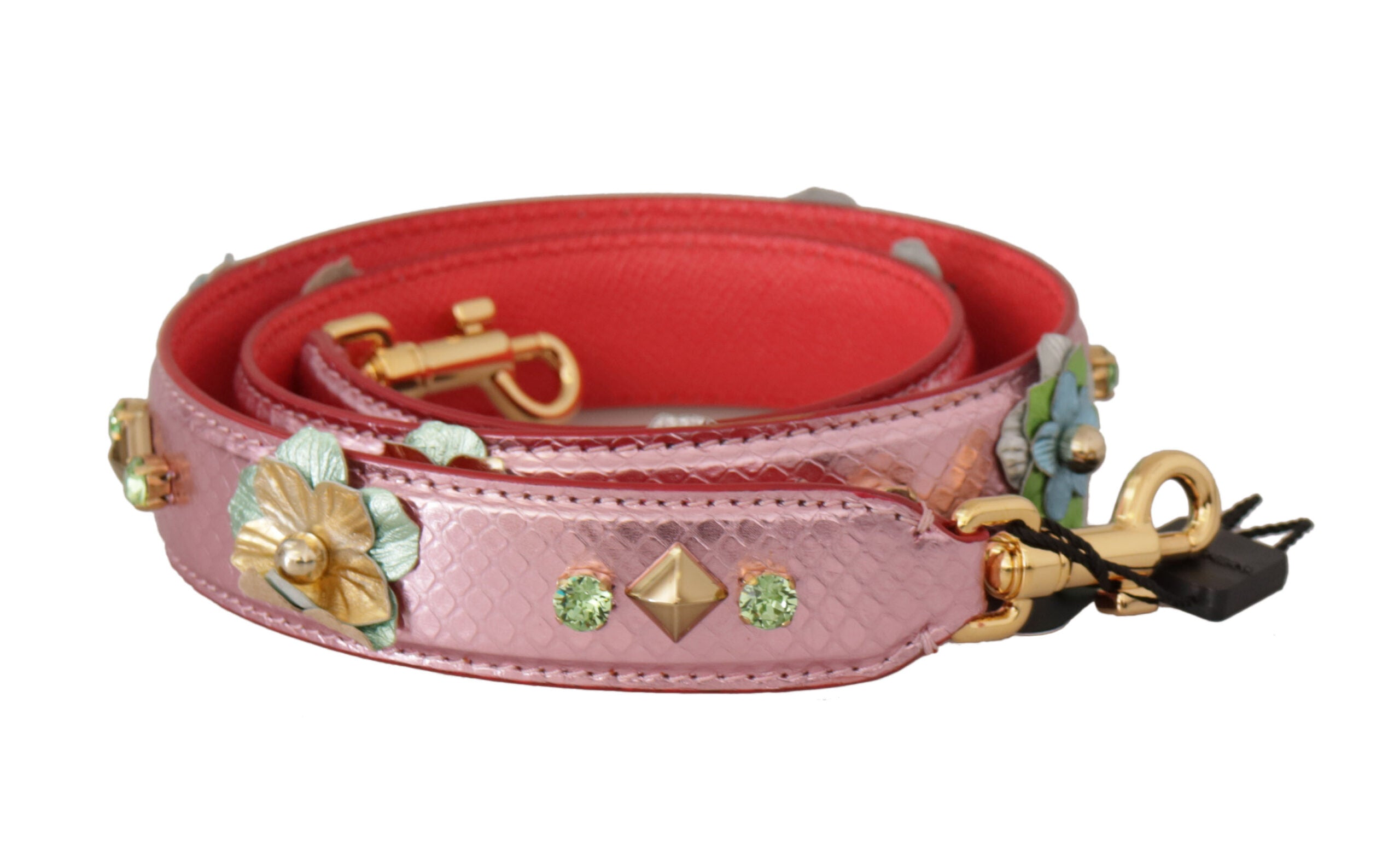 Dolce & Gabbana Elegant Metallic Leather Shoulder Pink Strap
