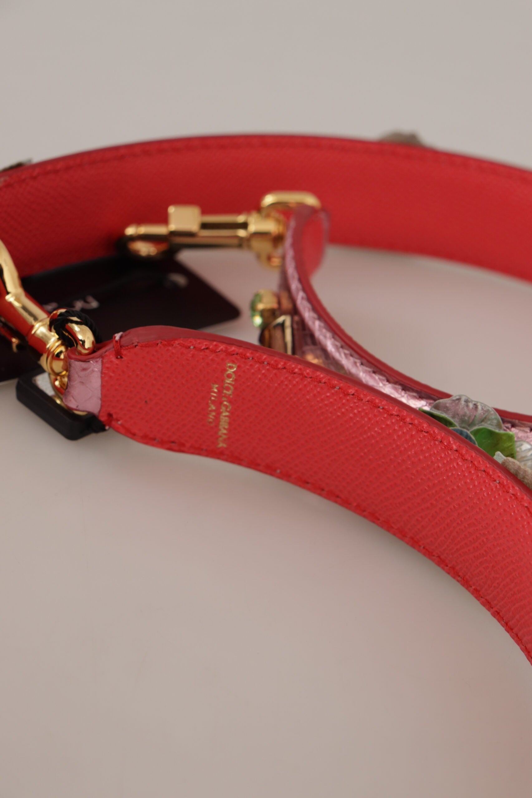 Dolce & Gabbana Elegant Metallic Leather Shoulder Pink Strap