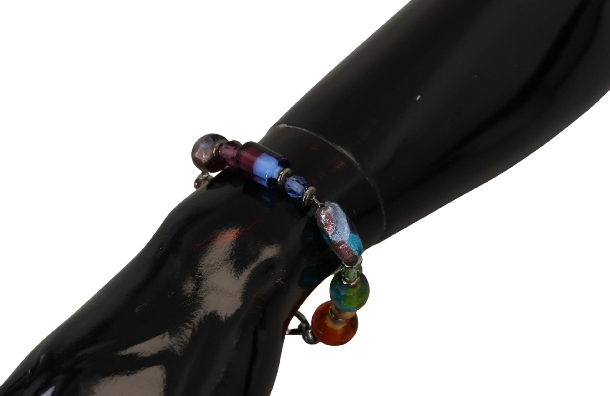 Dolce & Gabbana Beaded Chain Multicolor Silver Bracelet