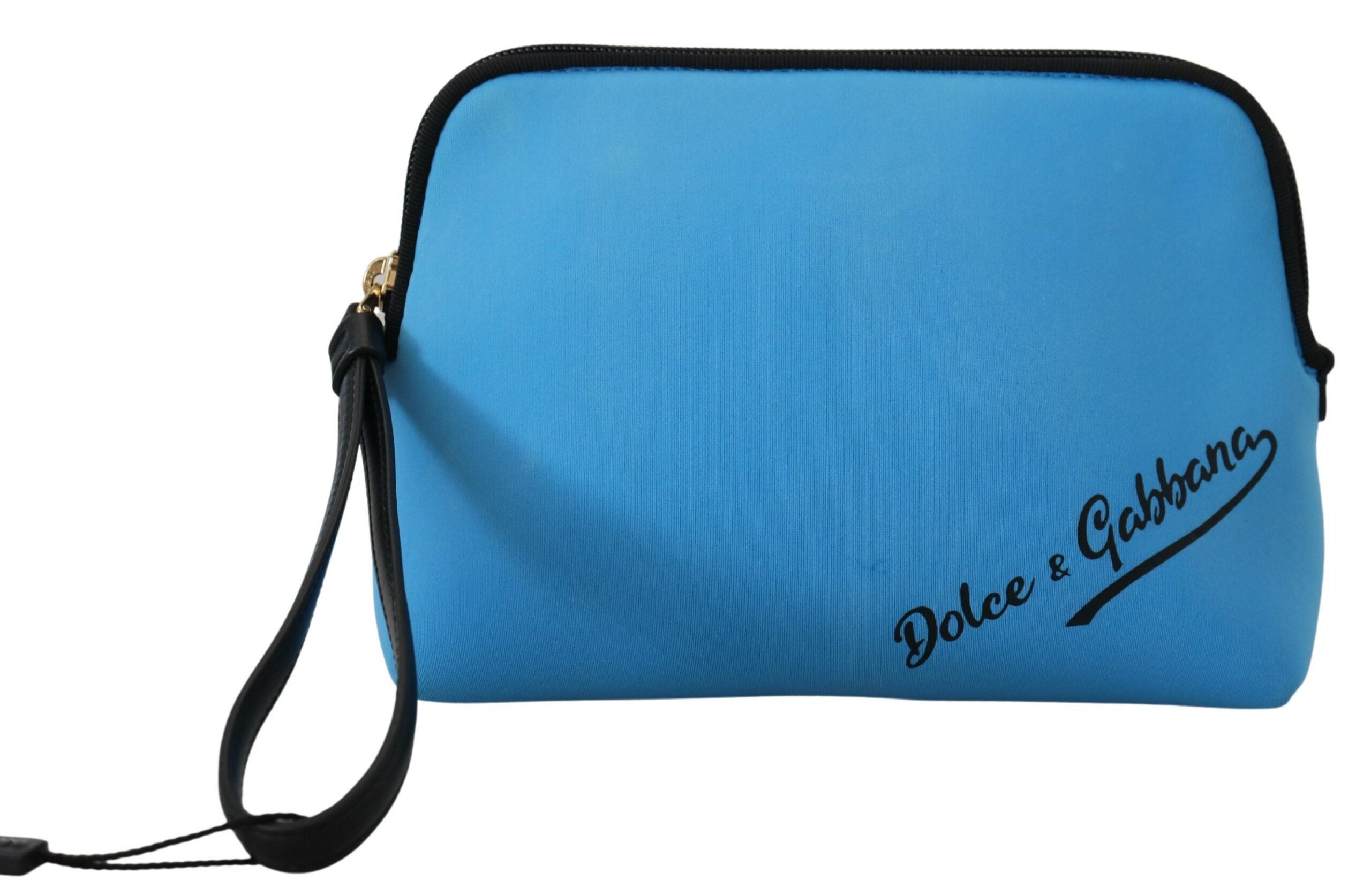 Dolce & Gabbana Elegant Polyamide Pouch Blue Bag