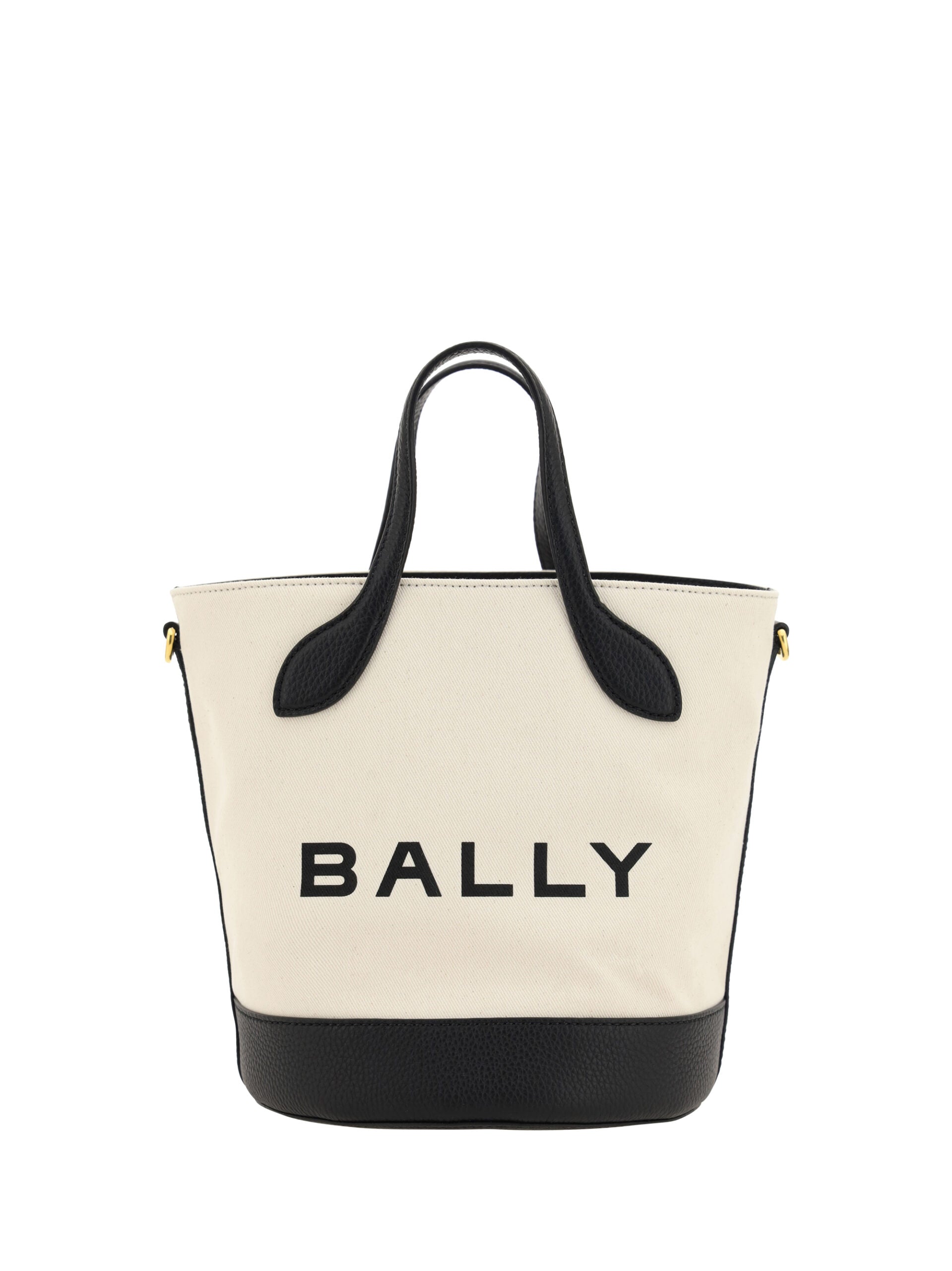 Bally Elegant Monogram Bucket Bag In Black White