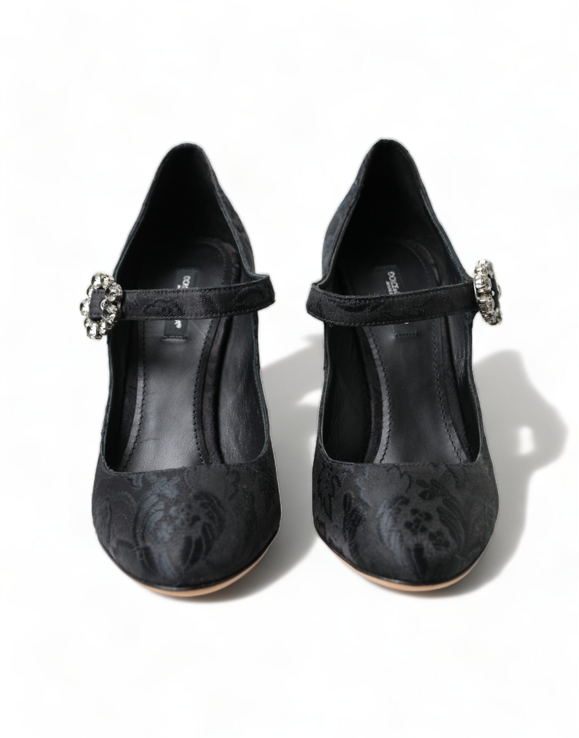 Dolce & Gabbana Chic Brocade Mary Janes Black Pumps