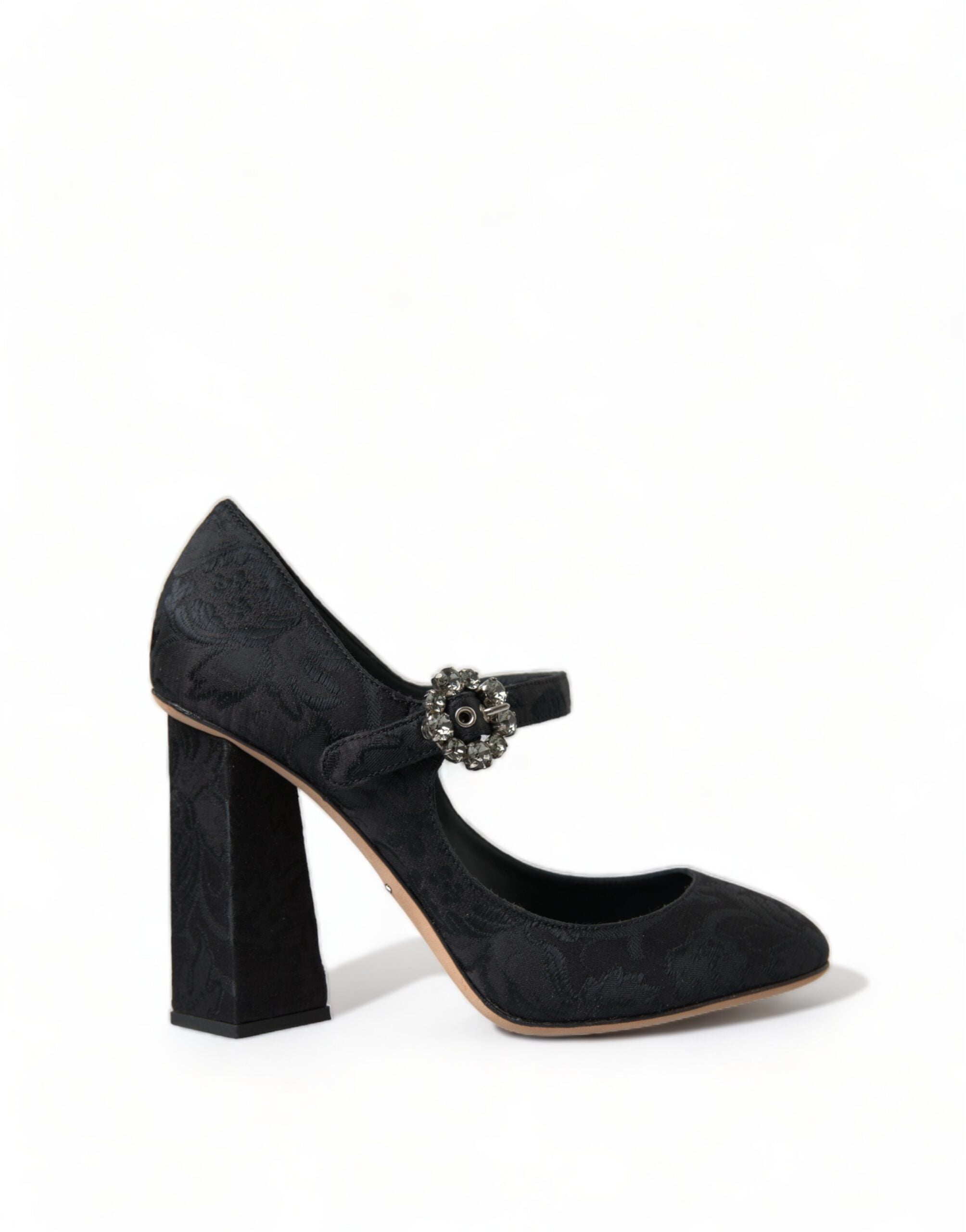 Dolce & Gabbana Chic Brocade Mary Janes Black Pumps