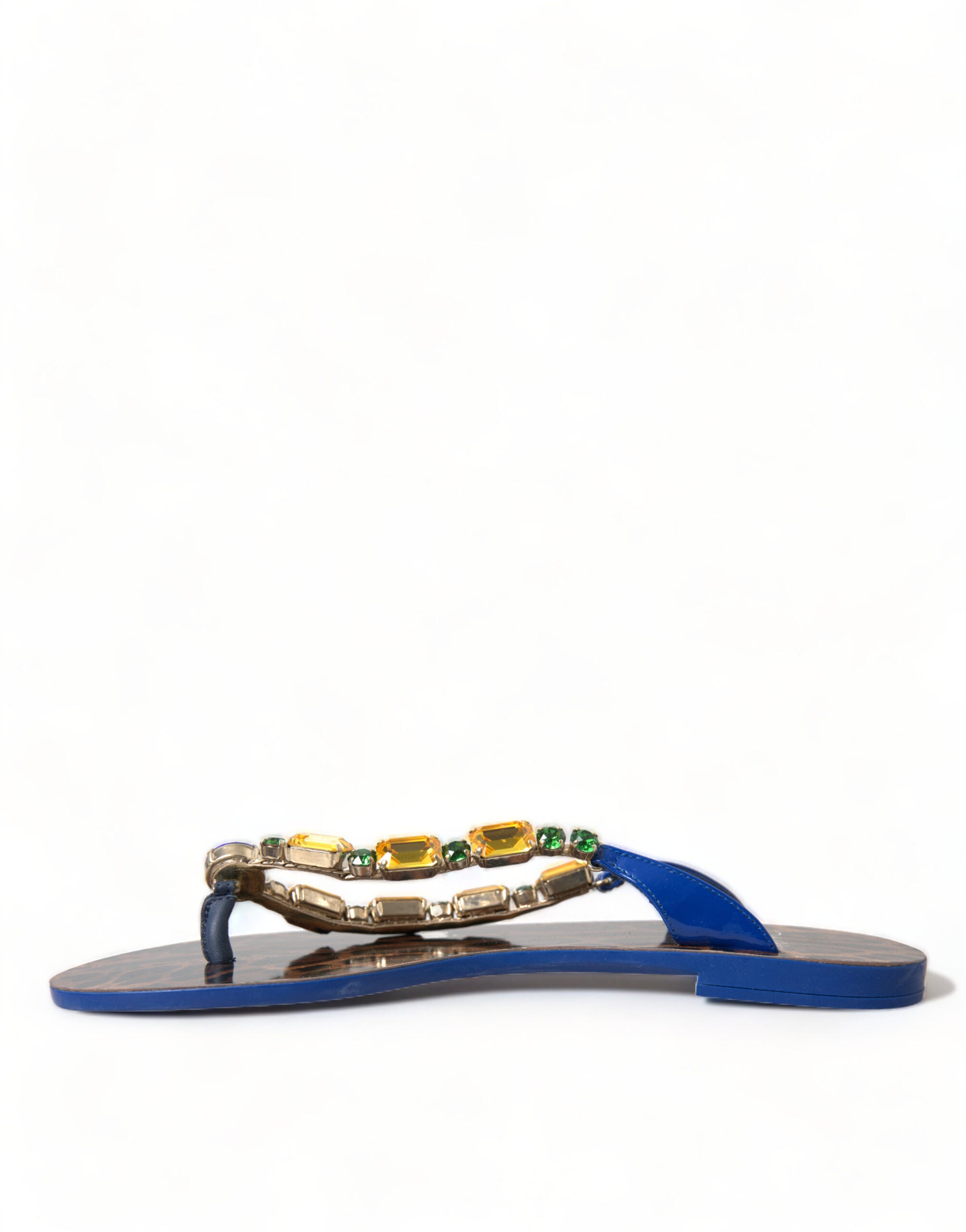 Dolce & Gabbana Elegant Leather Flat Blue Sandals