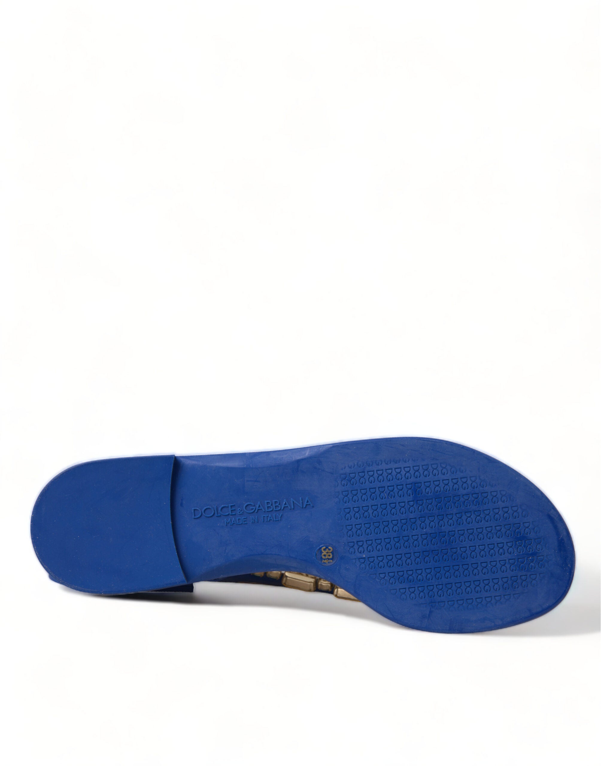 Dolce & Gabbana Elegant Leather Flat Blue Sandals
